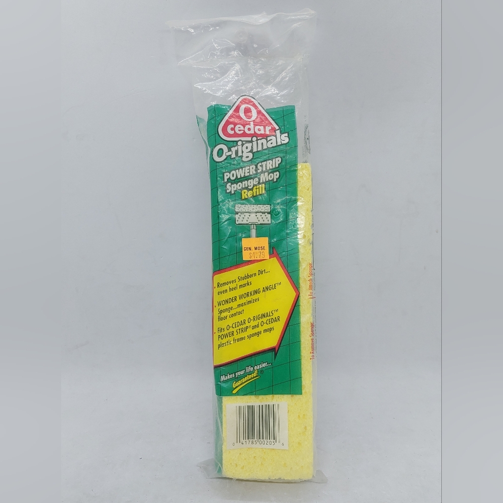 O-Cedar Originals Power Strip Sponge Mop Head Refill #205 Wonder Working Angle